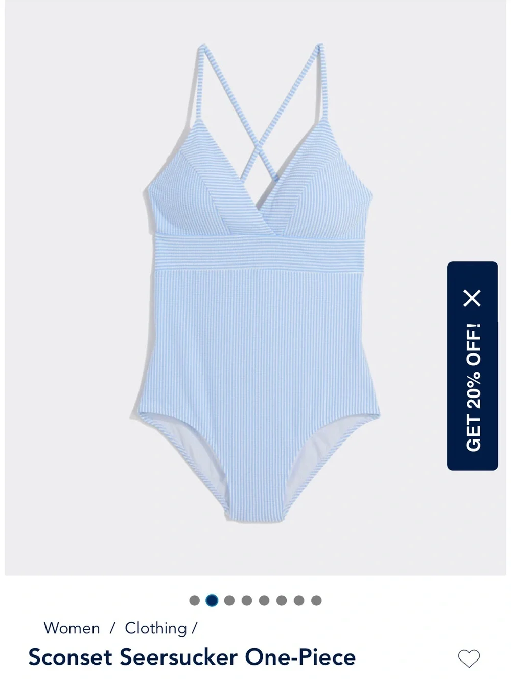 Vineyard Vines Light Blue Seersucker One-Piece Swimsuit